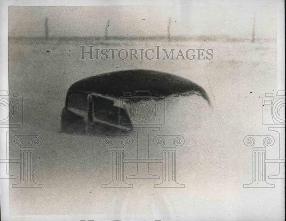 1938 Cars buried in snow blizzard in Oklahoma City, Okla. - Historic Images