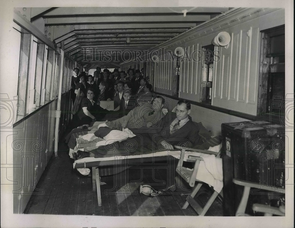 1939 Passengers on deck of SS President Monroe ship  - Historic Images