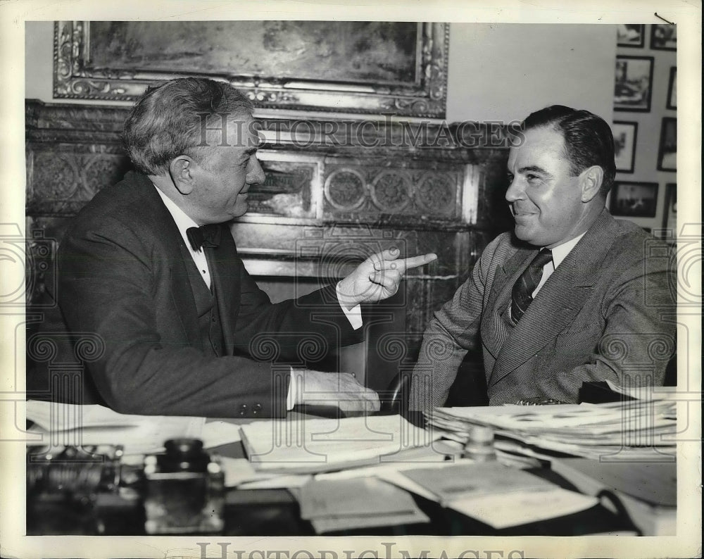 1938 Press Photo Senator Tom Connally Gives Advice To Rep. Ed Gossett - Historic Images