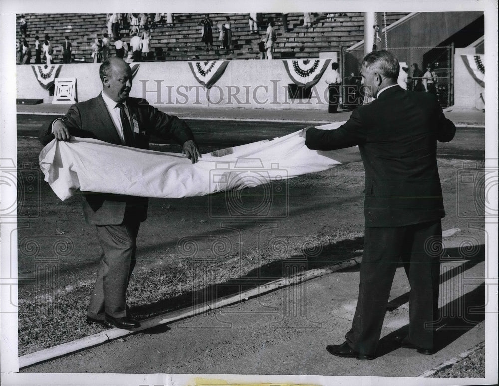 1963 Flag for Pan American games, Mex. Gen J de Clark &amp; DF Roby - Historic Images