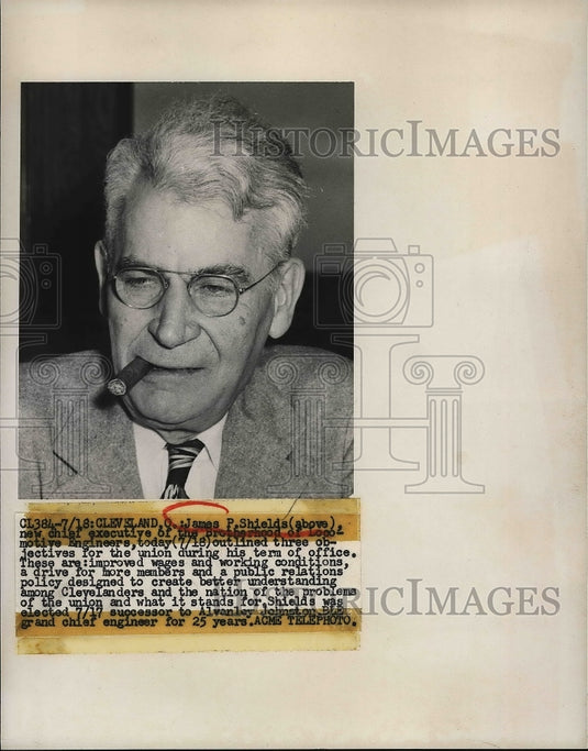 1950 James P Shields, exec chief of Locomotive Engineers  - Historic Images