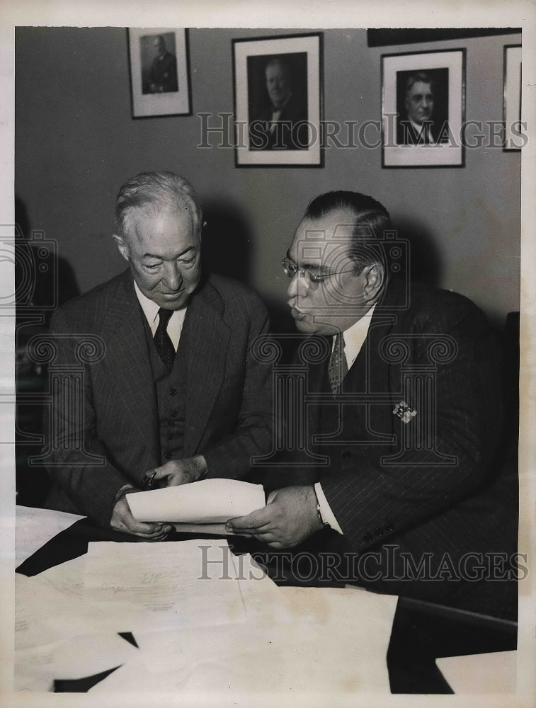 1937 Press Photo Christopher Sullivan &amp; Bert Stand, of NY&#39;s Tammany Hall - Historic Images