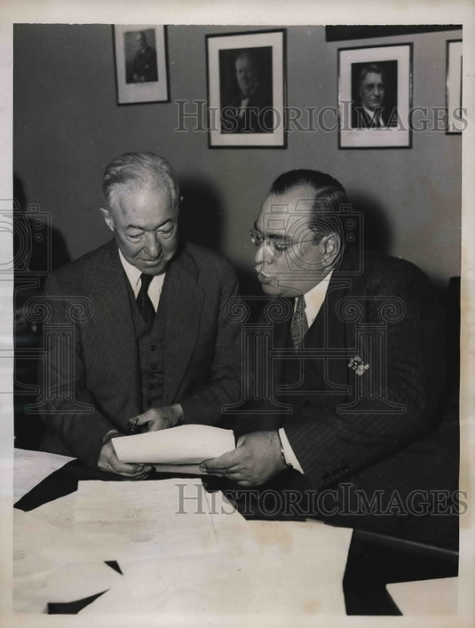 1937 Press Photo Christopher Sullivan & Bert Stand, of NY's Tammany Hall - Historic Images