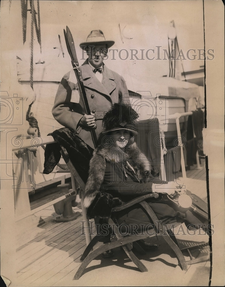 1925 Major and Mrs. Miotchelson Englands Premier Big Game Hunter - Historic Images