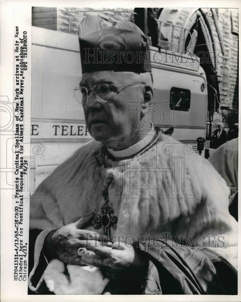 1965 Press Photo Holy Name Cathedral, Francis Cardinal Spellman - Historic Images
