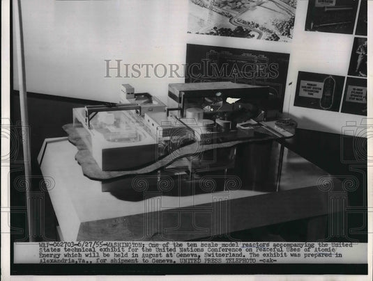 1955 Scale Model Reactor in United Nations Conference Exhibit - Historic Images