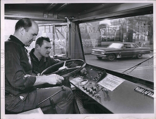 1964 Press Photo Don Readinger & Walter Gates Sit In New Engine - nea96462 - Historic Images