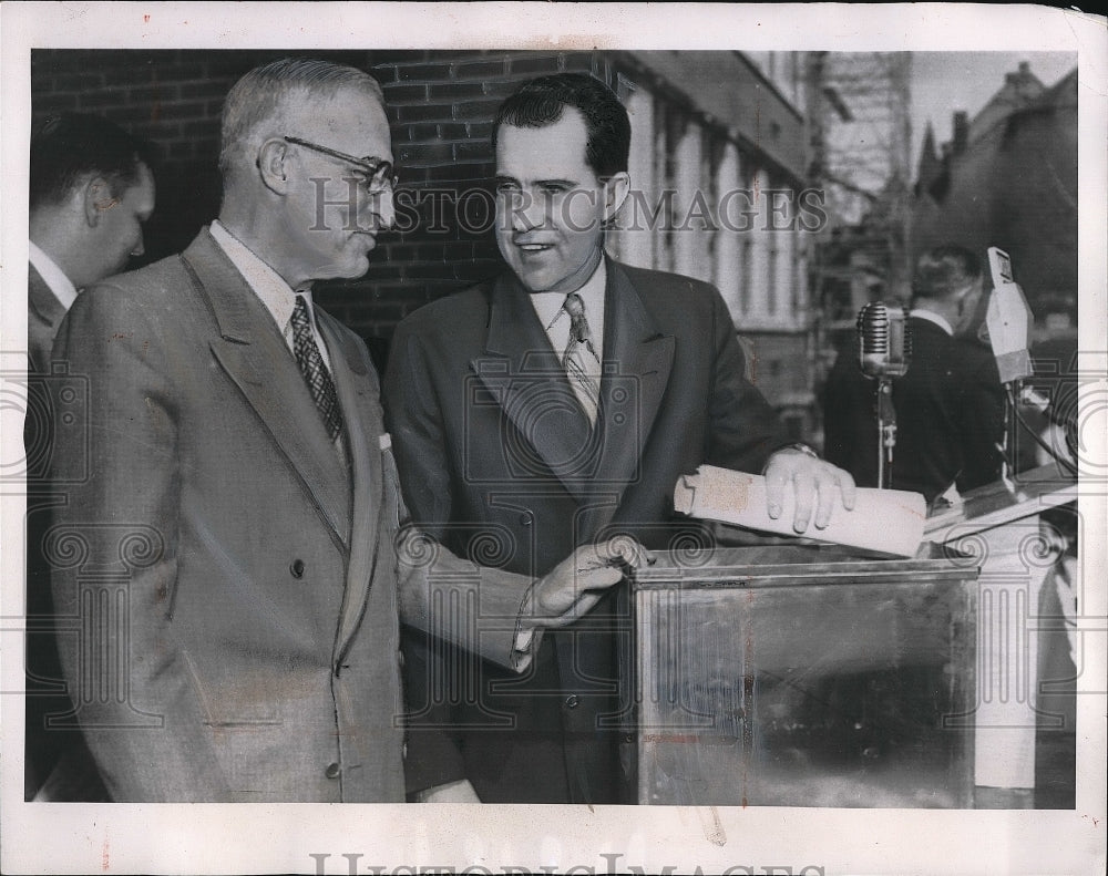 1954 Vice President Nixon at opening ceremony for Robert A. Taft - Historic Images