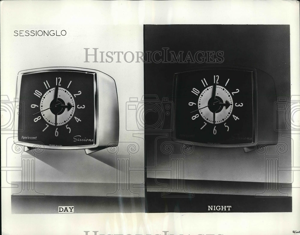 1961 Press Photo New lighted electric alarm clock from Sylvania - nea96503 - Historic Images