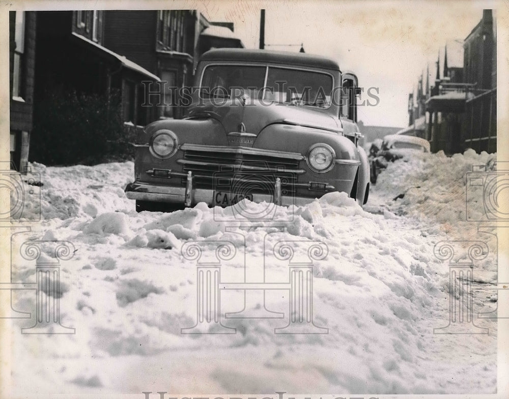 1950 G.E. Tenney Drives Truck in Snow Drifts to Deliver Food Parcels - Historic Images