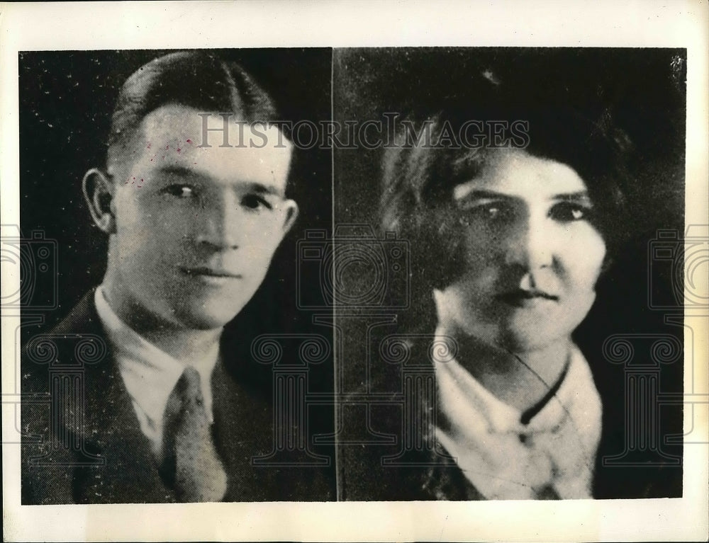 1935 Press Photo Norman Stewart and Mary Louise Stewart (she &amp; son murdered) - Historic Images