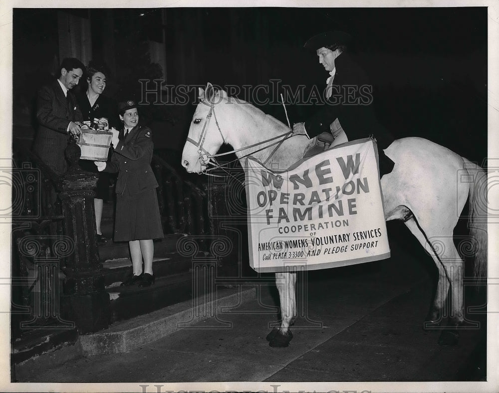 1945 Press Photo Modern Paul Revere Emergency Food Collection - nea96640 - Historic Images