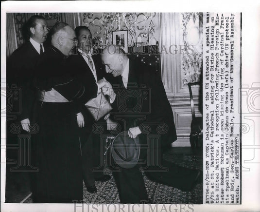 1949 United Nations Delegates Attending Mass St. Patrick's Cathedral - Historic Images