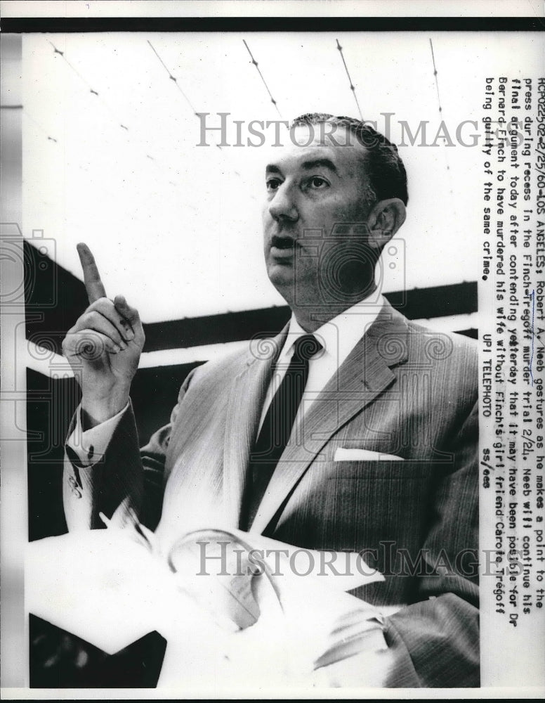 1960 Robert A. Neeb argues in Finch - Historic Images