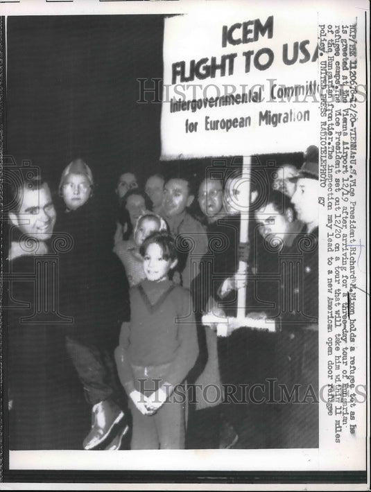 1956 Vice President Richard M. Nixon at Hungarian Refugee Camp - Historic Images