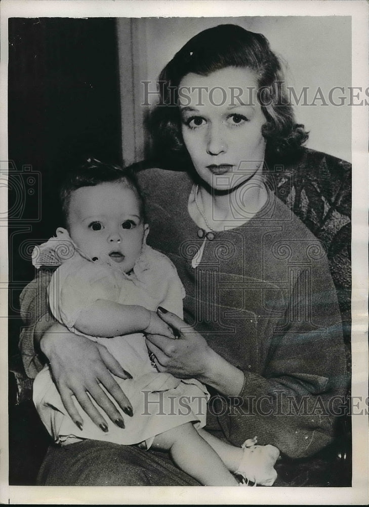 1935 Mrs. Speckels and child. Speckels seeks alimony in divorce. - Historic Images