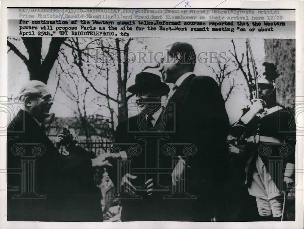 1960 Press Photo French Premier Michel Debre &amp; British Prime Minister  MacMillan - Historic Images