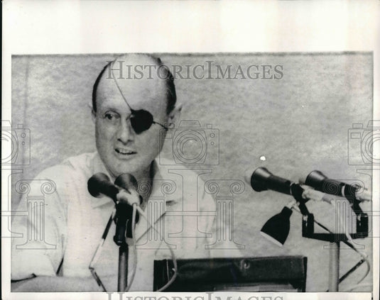 1970 Israeli Defense Min. Moshe Dayan at the Knesset - Historic Images