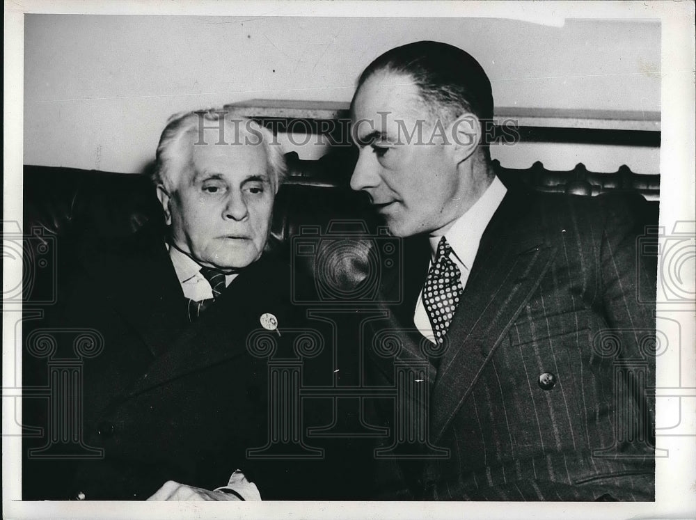 1946 French Paul Boncour &amp; Vincent Broustra in London  - Historic Images
