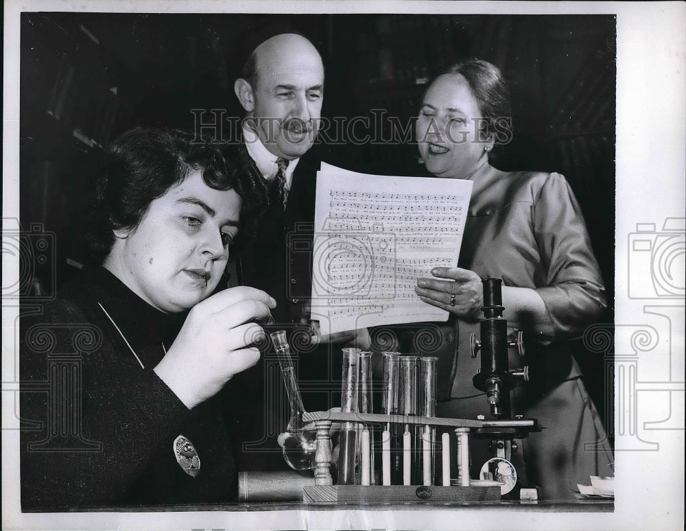 1958 Press Photo Mr sCharlotte Spanier, Dr Bruno Klish &amp; Ruth Kisch - nea96992 - Historic Images