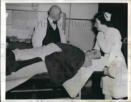 1942 Injured Workmen, Explosion at Remington Arms Company Bridgeport - Historic Images