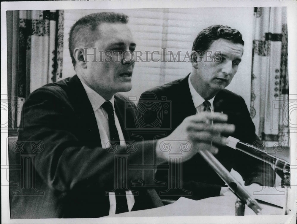 1962 Ronald A Brown, pres of Flight Engineers &amp; H O&#39;Brien of union - Historic Images