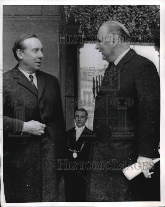 1968 Elysee Palace Finance Minister Michel Debre Premier Pompidou - Historic Images