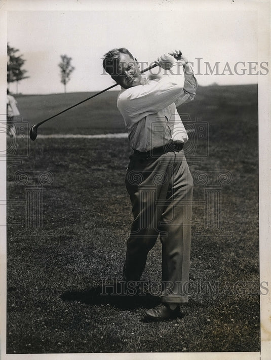 1934 Press Photo C. Ward Birch, Metropolitan Golf Championship, Wykagyl Course - Historic Images
