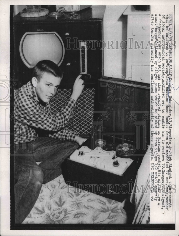 1959 Douglas Schneider, Riverside Junior High, Astronomy Society - Historic Images