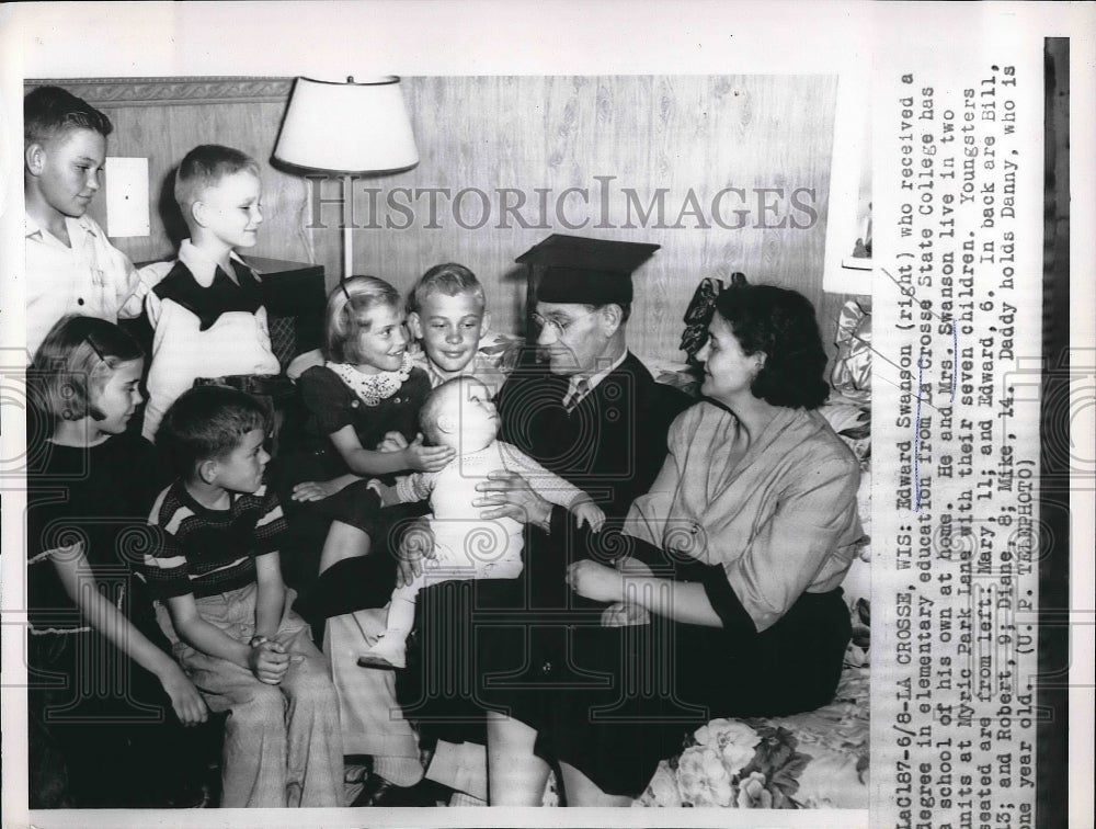 1954 Edward Swanson Receiving Elementary Education Degree - Historic Images