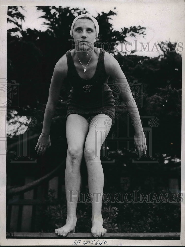1937 Press Photo Frances Ryan training for the AAU Swimming Championships-Historic Images