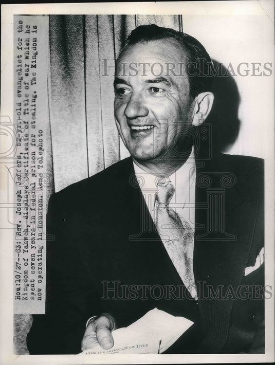 1950 Rev. Joseph Jaffer, evangelist for the Kingdom of Yahweh - Historic Images