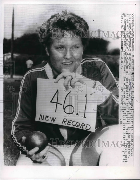 1960 Austin, TX, Shot Hurler Cel Rutledge Breaks Record  - Historic Images