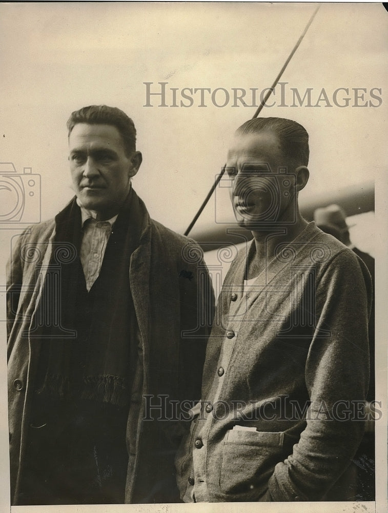 1928 Press Photo American Shipper Vestris Passengers Paul Dana and Fred Sorenson - Historic Images