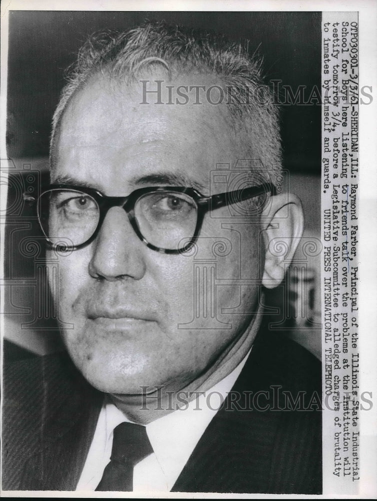 1961 Illinois State Industrial School for Boys Principal Farber - Historic Images