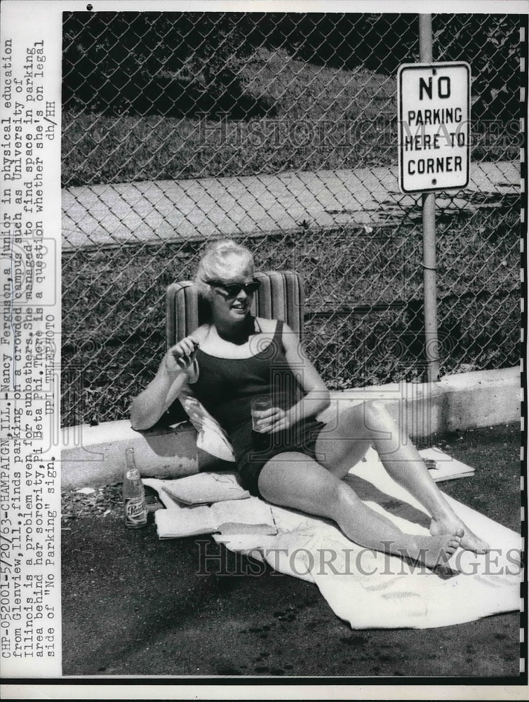 1963 Champaign, Ill Nancy Ferguson at Univ of Ill.  - Historic Images
