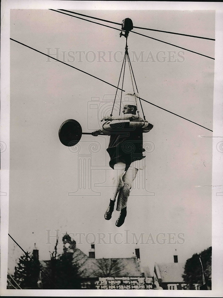 1936 Breeches Buoy ship rescue equipment demonstration, Portsmouth - Historic Images