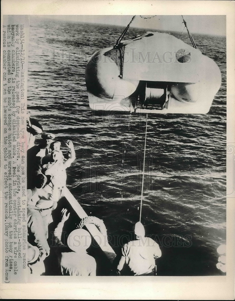 1948 Press Photo buoy designed for submarine rescue - nea98058-Historic Images