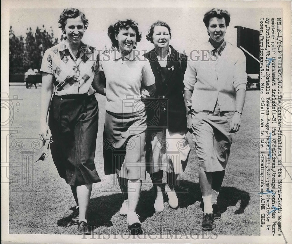 1951 Women golfgers Pat O'Sullivan, Mae Murray Estelle Lawson Page - Historic Images