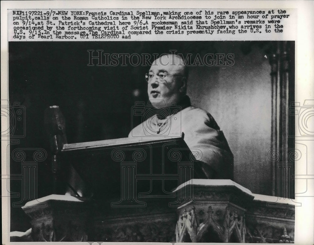 1958 Francis Cardinal Spellman making a rare appearance  - Historic Images