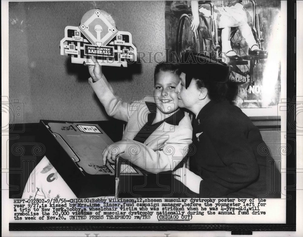 1956 Bobby Wilkinson chosen muscular dystrophy poster boy of the yea - Historic Images