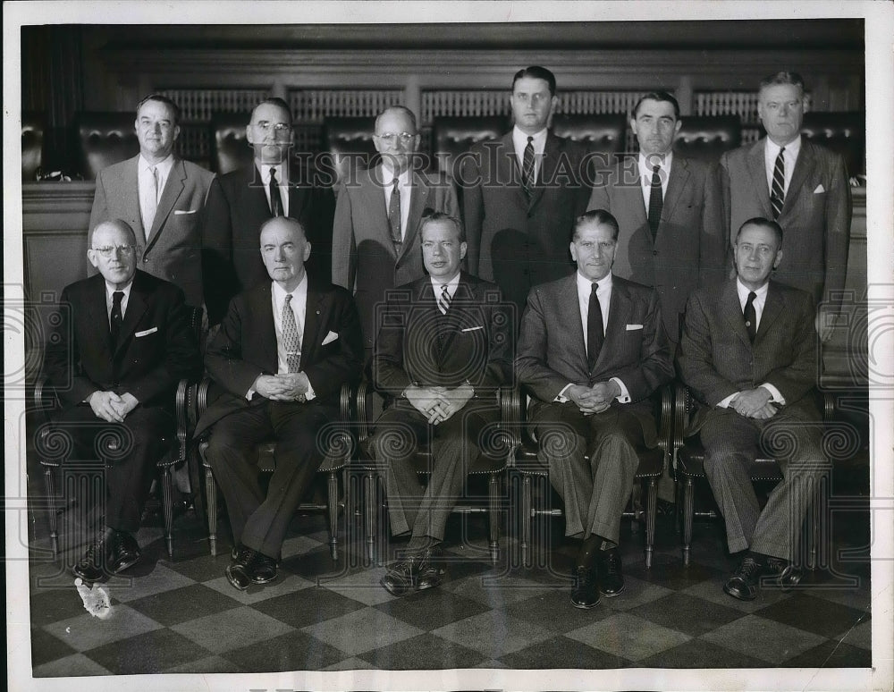 1957 Memobers of Interstate Commerce Comission pose for formal photo - Historic Images