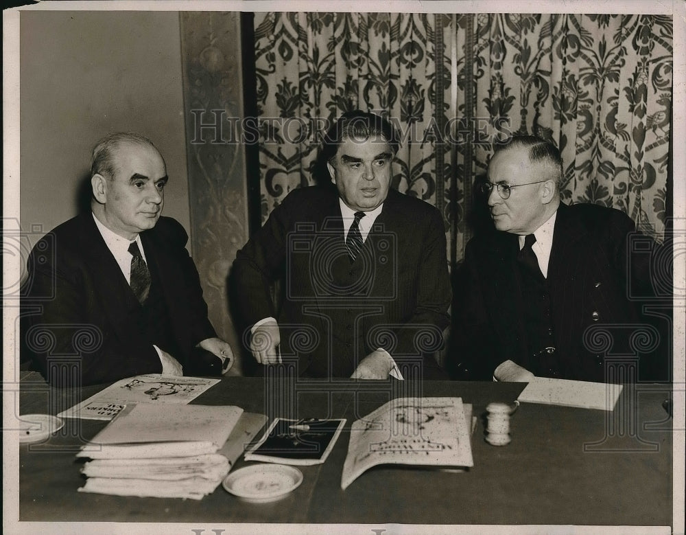 1939 Press Photo Mine Workers Union execs P. Murray, John Lewis, Tom Kennedy - Historic Images