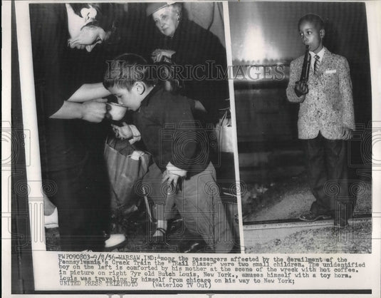 1956 passengers from Trail Blazer train derailment, Warsaw, IN - Historic Images