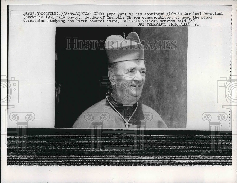 1966 Press Photo Pope Paul VI Alfredo Cardinal Ottaviani Catholic - nea98734 - Historic Images