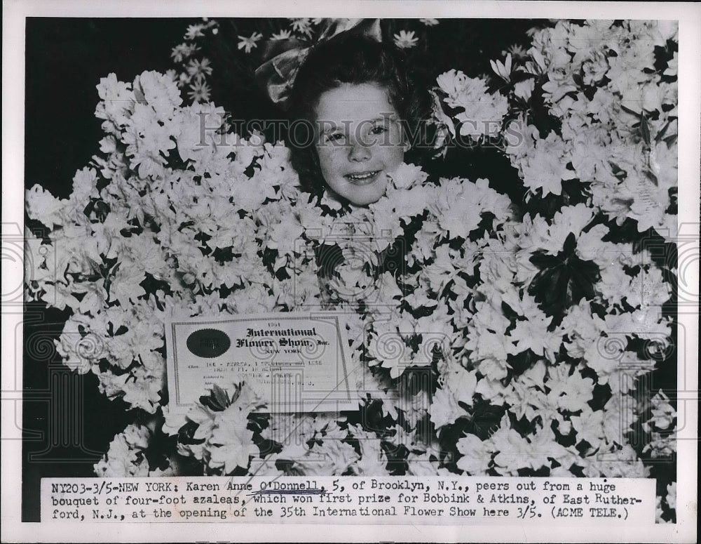 1951 Karen Anne O'Donnell won first place for Bobbink & Atkins at - Historic Images