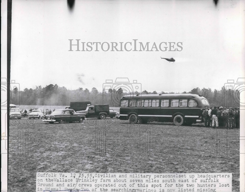 1955 Searched for two hunters lost in Dismal Swamp in Suffolk VA. - Historic Images
