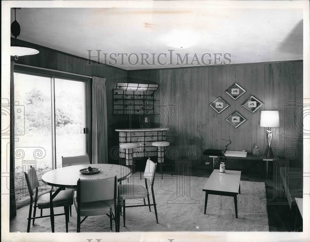 1959 Press Photo Living room and Diving room. - Historic Images