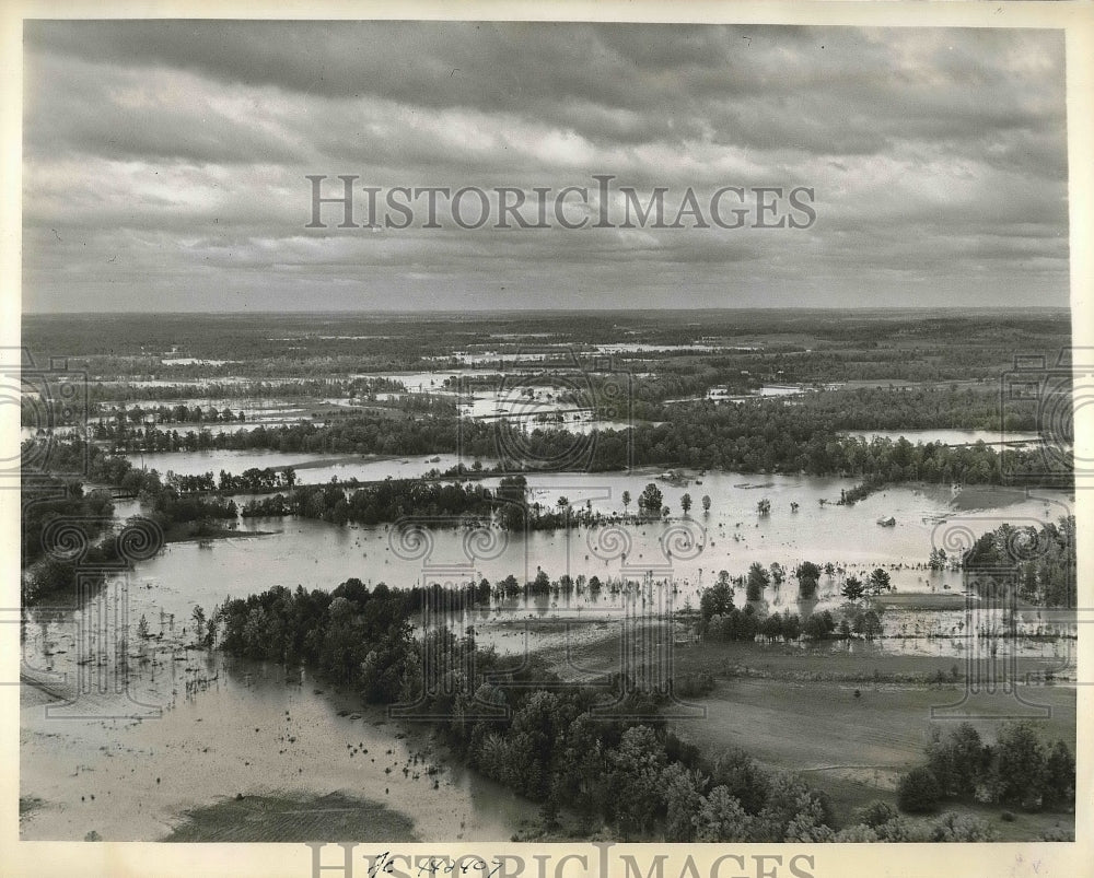 1938 Press Photo Aerial view of flood waters near Selma, Ala. - nea98973 - Historic Images