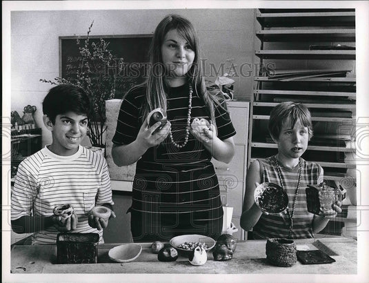 1968 Press Photo Cleveland, Ohio students, G Cohen, L Larson & L Bernard - Historic Images